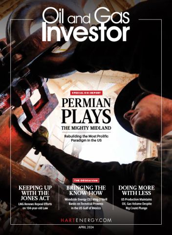 In the April Oil and Gas Investor magazine cover, photographer Tom Fox captured this image of Casing Specialties worker DJ Crane making pipe connections on Unit Drilling rig 408 at QEP Resources’ University Land well 1125 W5 11SB in Andrews County, Texas. 1616 S. Voss Rd., Suite 1000