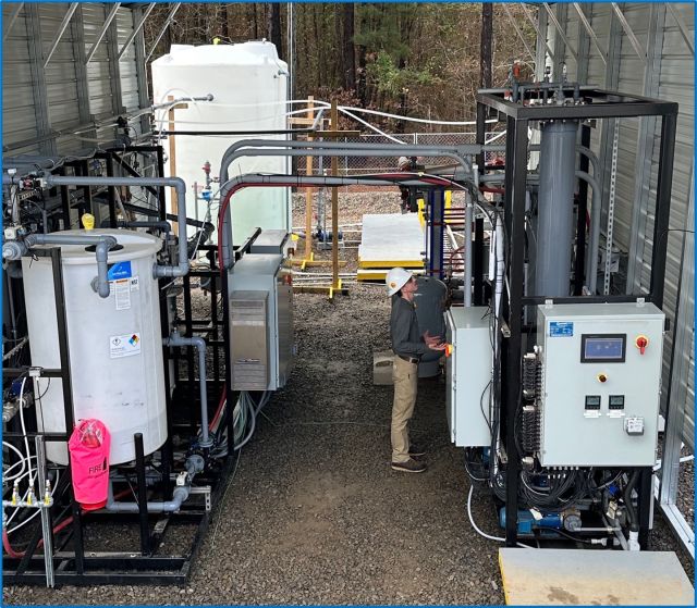 A close-up view of brine conditioning