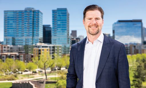 BPX Energy CEO Kyle Koontz stands outside his office in the BPX headquarters on the outskirts of downtown Denver. (Source: Michael Ciaglo)