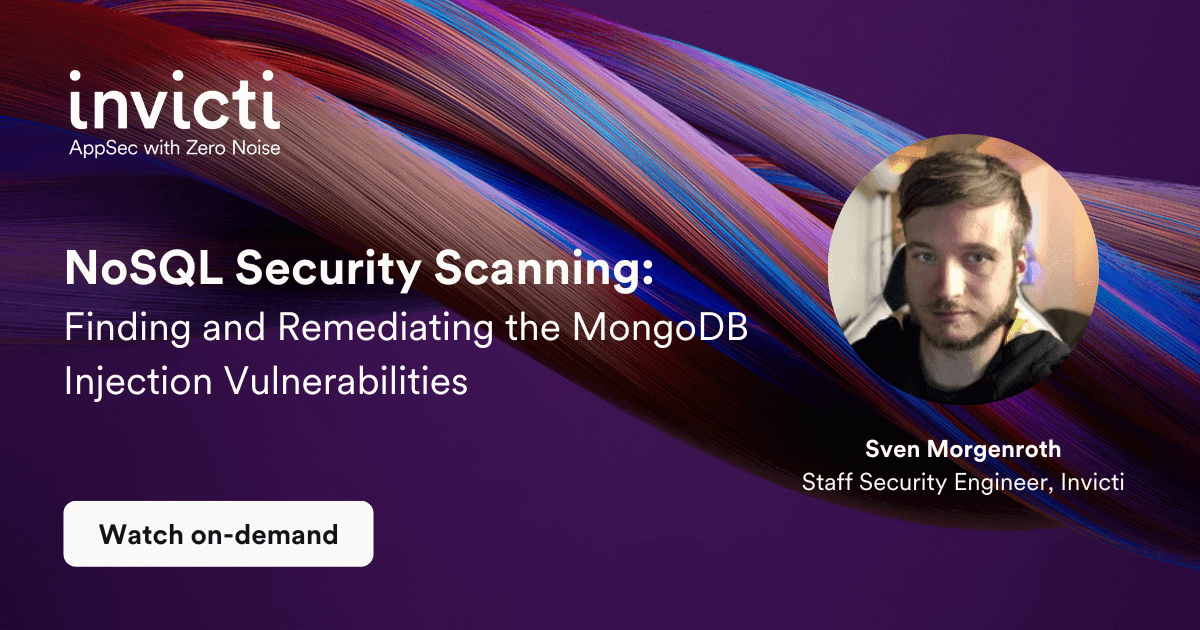 NoSQL security scanning: Finding and remediating MongoDB injection vulnerabilities