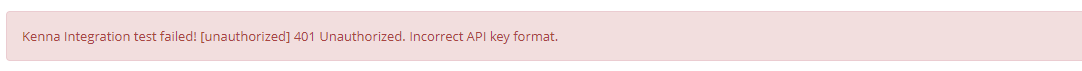 Kenna Integration Test Failed Notification